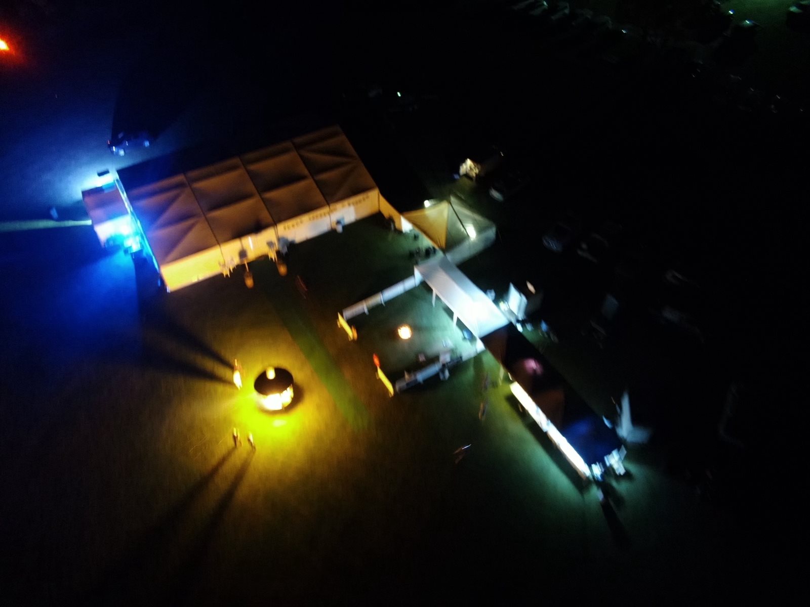 Aerial view of the Black Cockatoo evening at Johnny Mullagh Oval at night